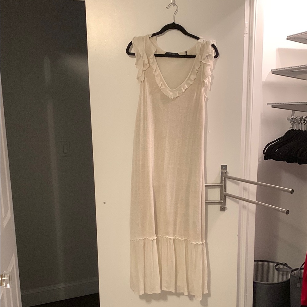 Elegant Cream Ruffle Dress